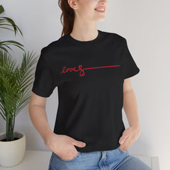 Love Signature T-Shirt – Minimal Red Script Tee