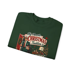"My Favorite Christmas Tradition is Leaving Early" Vintage Holiday Christmas Crewneck