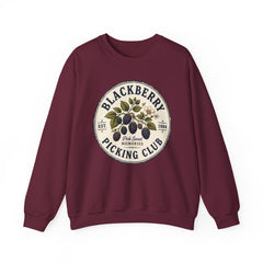 Blackberry Picking Club Crewneck Sweatshirt — Vintage Fruit Patch Design