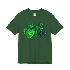 Green Hearts St. Patrick's Day Tee - Unisex Short Sleeve Shirt / Christmas