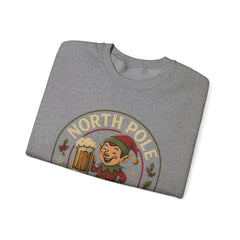 North Pole Brewing Co. Holiday Sweatshirt, Christmas Gift, Unisex Cozy Crewneck, Winter Apparel, Elf Festive Casual Wear