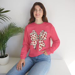 Valentine Heart Bow Sweatshirt — Cute Ribbon Graphic Crewneck
