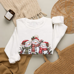 Winter is Better with Friends - Snowmen Crewneck Sweatshirt, Cozy Christmas Apparel, Holiday Festive Sweatshirt