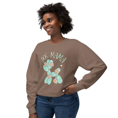 Dog Mama Crewneck Sweatshirt — Cute Balloon Dog Floral Design- Comfort Colors