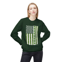 St. Patrick's Day Shamrock Flag Crewneck Sweatshirt