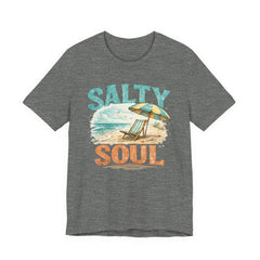 Salty Soul Beach T-Shirt — Vintage Umbrella & Chair Summer Tee