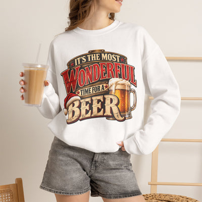 It’s the Most Wonderful Time for a Beer Crewneck Sweatshirt - Christmas
