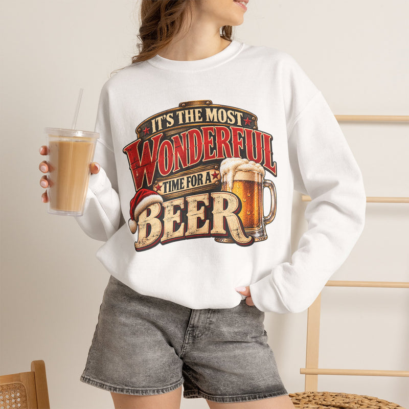 It’s the Most Wonderful Time for a Beer Crewneck Sweatshirt - Christmas