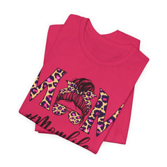 Mom Life Cheeta Print Unisex Jersey Tee - Fun Floral Design for Mothers