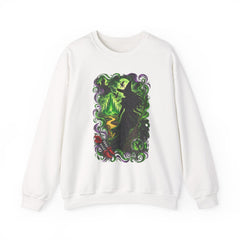 Witch Silhouette Forest Crewneck Sweatshirt – Green Gothic Witchy Art - Wicked