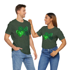Green Hearts St. Patrick's Day Tee - Unisex Short Sleeve Shirt / Christmas
