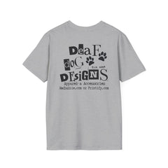 FB Rockstar Dog Unisex T-Shirt - Deaf Dogs Definitely Rock Design