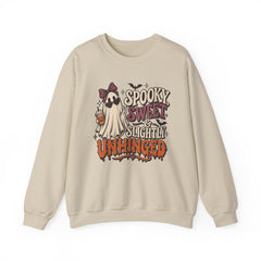 "Spooky Sweet Slightly Unhinged" Halloween Ghost Sweatshirt