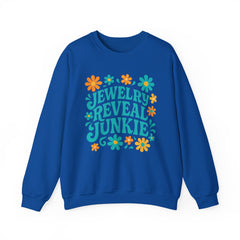 Jewelry Reveal Junkie Sweatshirt by Gildan, Cozy Unisex Crewneck, Gift for Jewelry Lovers