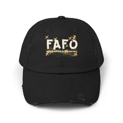 Distressed Cap with FAFO Design – Casual Trendy Hat FIZZ AROUND AND FIND OUT