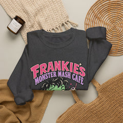 Frankie’s Monstermash Café Sweatshirt — Retro Cute Frankenstein Milkshake Halloween Crewneck