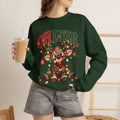 Oh Deer Christmas Sweatshirt — Cute Reindeer Holiday Crewneck