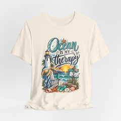 Ocean Is My Therapy T-Shirt — Beach Lighthouse Sunset Tee