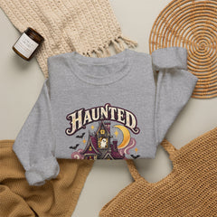 Haunted But Homey Sweatshirt — Cozy Halloween Haunted House Crewneck