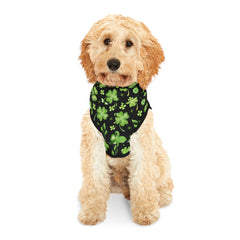Shamrocks on Black Print Dog Hoodie for St. Patrick's Day
