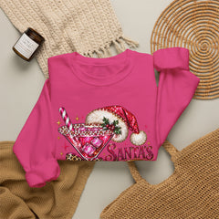 "Santa's Favorite Hot Mess" Sparkle Martini Holiday Christmas Crewneck