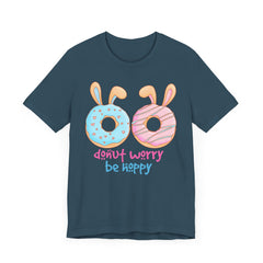 “Donut Worry Be Happy”  Easter Unisex Tee - Fun & Whimsical Short Sleeve T-Shirt