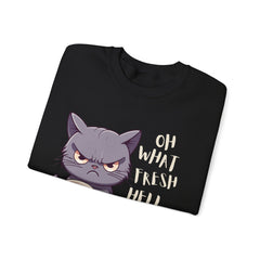 Oh, What Fresh Hell Is This? Coffee Crewneck Sweatshirt - Sarcastic