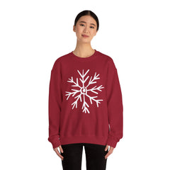 Cozy Snowflake Crewneck Sweatshirt for All Seasons |Hand drawn, Lounging, Holidays, Snow