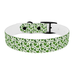 Dog Collar - Green Leprechaun Hats and Green Hearts Design