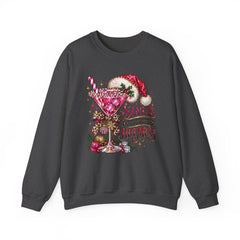 "Santa's Favorite Hot Mess" Sparkle Martini Holiday Christmas Crewneck