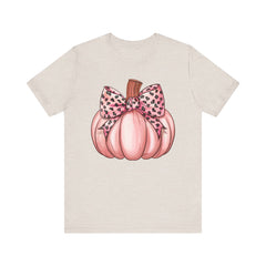 Cute Pink Pumpkin Graphic Tee for Fall, Autumn Shirt, Halloween Top, Harvest Celebration T-Shirt, Seasonal Apparel, Gift Idea