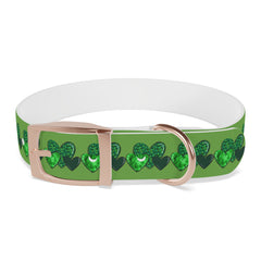 Copy of Dog Collar - Green Leprechaun Hats and Green Hearts Design