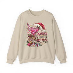 "Santa's Favorite Hot Mess" Sparkle Martini Holiday Christmas Crewneck