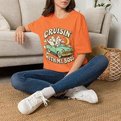 Cruisin' With My Boos T-Shirt — Cute Retro Ghosts Driving Graphic Halloween BP