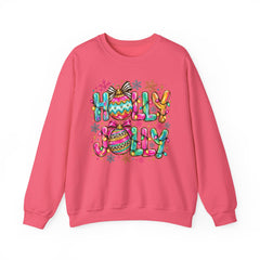 Holly Jolly Crewneck Gildan Sweatshirt — Colorful Christmas Ornament Holiday Sweater