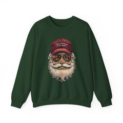 Santa With 'Make Christmas Great Again' Cap Crewneck Sweatshirt