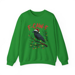"F-CAW-F" Festive Raven Holiday Christmas Crow Crewneck Gildan Sweatshirt