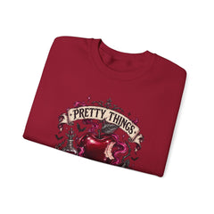 Crewneck Sweatshirt — “Pretty Things Can Be Poison” Gothic Apple Graphic