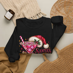"Santa's Favorite Hot Mess" Sparkle Martini Holiday Christmas Crewneck