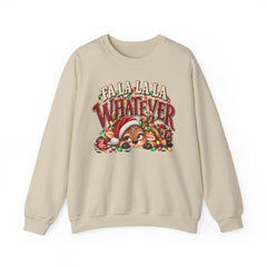 'Fa La La La Whatever' Cute Sleepy Reindeer Christmas Sweatshirt