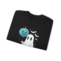 Teal Pumpkin & Ghost Crewneck Sweatshirt, Cozy Fall Apparel, Funny Sweatshirt, Gift for Her, Casual Wear