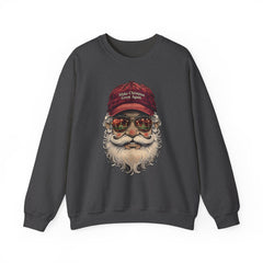 Santa With 'Make Christmas Great Again' Cap Crewneck Sweatshirt
