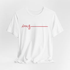 Love Signature T-Shirt – Minimal Red Script Tee