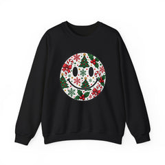 Christmas Smiley Crewneck Sweatshirt — Festive Holiday Smile Graphic