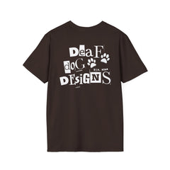 FB Rockstar Dog Unisex T-Shirt - Deaf Dogs Definitely Rock on Electric Guitars Design