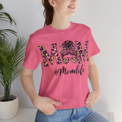Mom Life Cheeta Print Unisex Jersey Tee - Fun Floral Design for Mothers