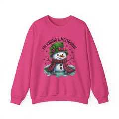 "I'm Having a Meltdown" Beautiful Melting Snowman Christmas Gildan Crewneck