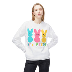 Hey Peeps Midweight Softstyle Fleece Crewneck Easter Sweatshirt