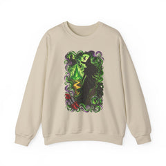 Witch Silhouette Forest Crewneck Sweatshirt – Green Gothic Witchy Art - Wicked
