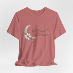 Starlight Dreamer Tee — Moon & Floral Graphic Shirt